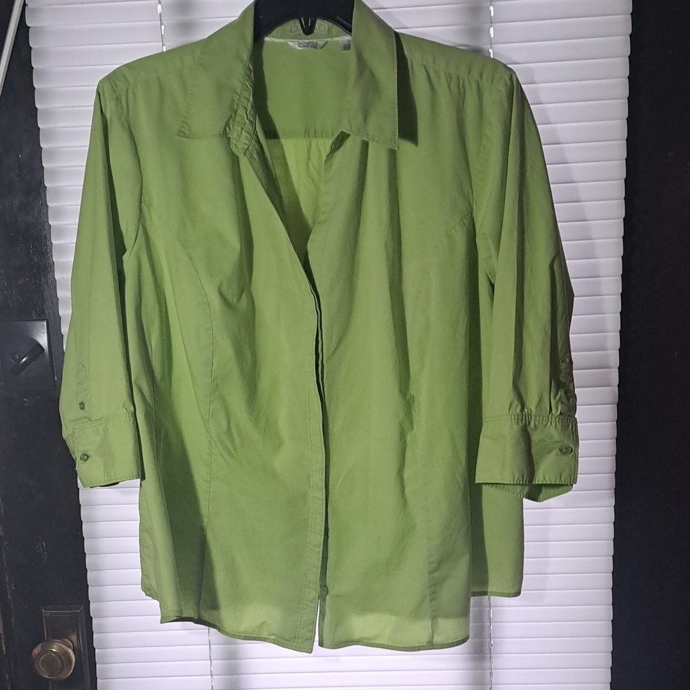 Instantly Sliming Button-Up Blouse